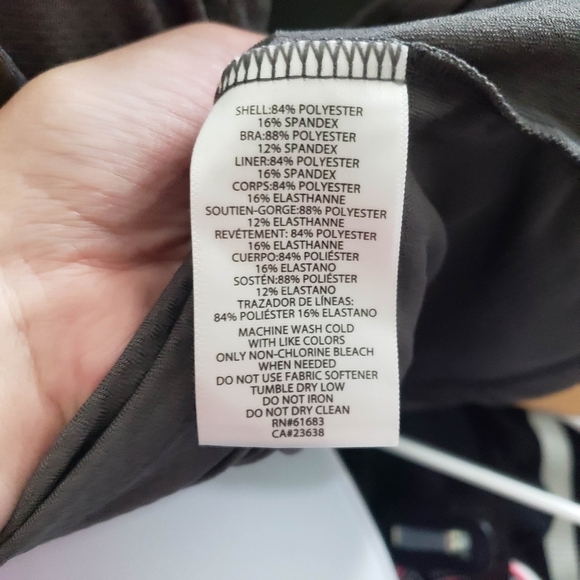 Jockey Women's Small Charcoal Grey Athletic Tank Top Marble Sports Bra Active - Picture 3 of 7